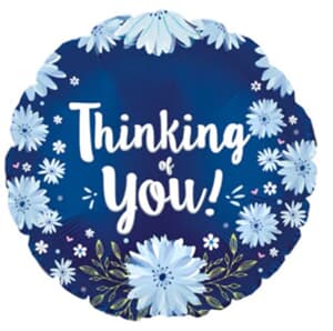 Thinking Of You Blue Daises Foil 23cm