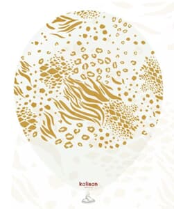 Kalisan Safari Mutant Print White (Gold) 30cm (12") Latex 25ct