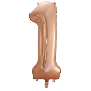 Number 1 Rose Gold 86cm (34 inch) Decrotex Foil Balloon