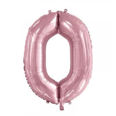 Number 0 Light Pink 86cm (34 inch) Decrotex Foil Balloon