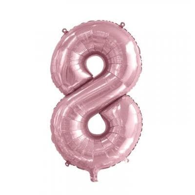Number 8 Light Pink 86cm (34 inch) Decrotex Foil Balloon