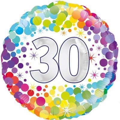 Oaktree 30th  Colourful Confetti Birthday 45cm Foil
