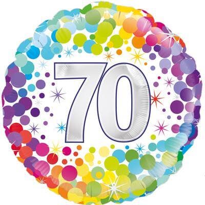 Oaktree 70th  Colourful Confetti Birthday 45cm Foil