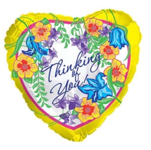 Thinking of You Floral Heart Foil balloon 11cm.