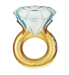 Party Deco Foil Balloon Wedding Ring Gold 37"