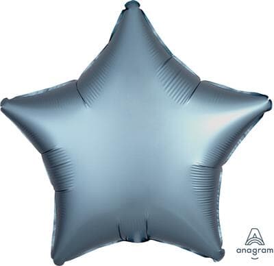 Star Satin Luxe Steel Blue Anagram packaged 45cm