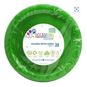 Plastic Dinner Plate 23cm Lime 25 pack
