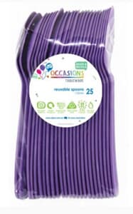 Plastic Spoon Purple 25 Pack