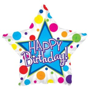 Happy Birthday Colourful Star Foil 23cm