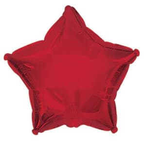 Dark Red Foil Star 15cm With Valve