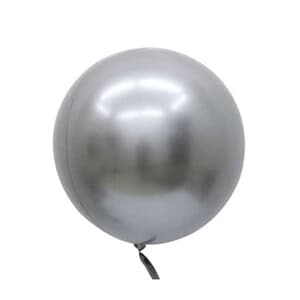 Bubble Balloon Silver 18" 45cm-seamless Metallic Finish
