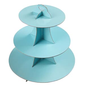 3 Tier Cup Cake Stand 35cm high Pale Blue