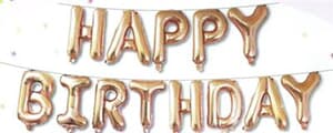 Happy Birthday Kit Set Rose Gold 13 x 16" 40cm Letters -Ribbon/straw included