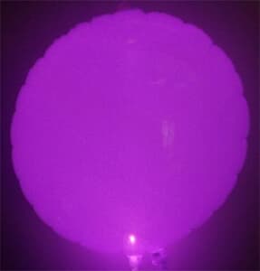 Round Mylar Balloon with pink LED in valve. 55cm