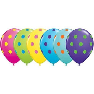 Qualatex Balloons Big Polka Dots Colourful Asst 28cm
