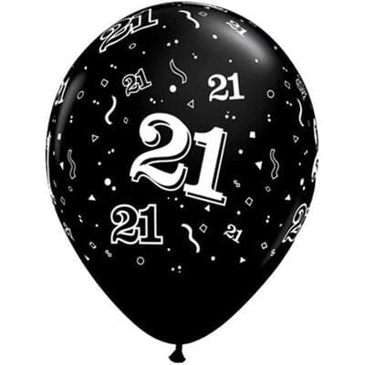 Qualatex Balloons 21 Around Onyx Black 28cm