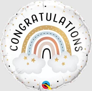 Qualatex Balloons Congratulations Boho Rainbow  45cm