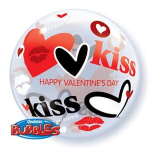 Bubble Valentine Kisses & Hearts