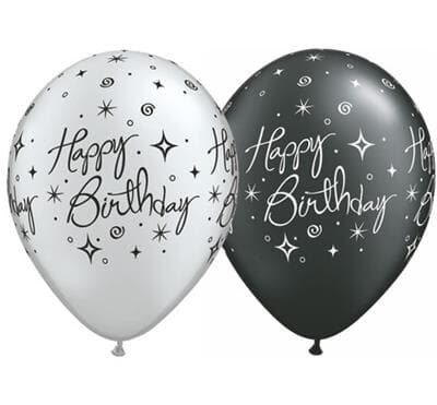 Qualatex Balloons Birthday Elegant Sparkles & Swirls 28cm