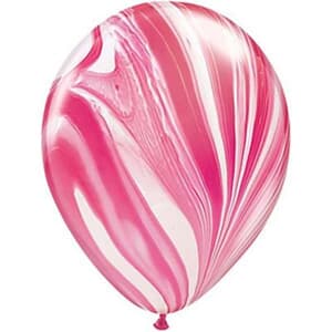 Qualatex Balloons Red and White Super Agate 28cm