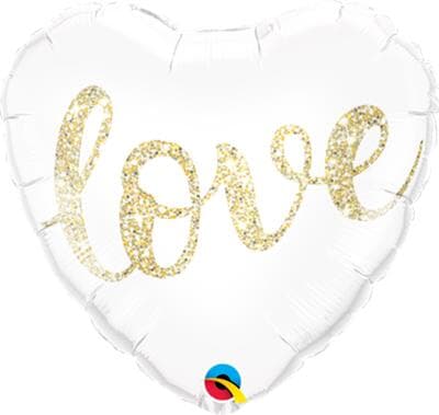 Qualatex Balloons Love Glitter Gold 45cm