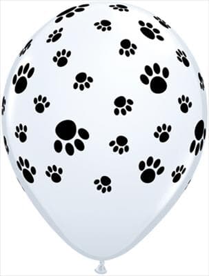 Qualatex Balloons Paw Prints Around White 28 cm