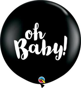 Qualatex Balloons Oh Baby Onyx Black 90cm