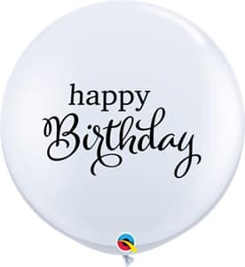 Qualatex Balloons Simply Happy Birthday White 90cm