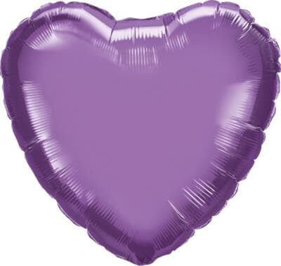 Qualatex Heart Foil Chrome Purple 45cm Unpackaged