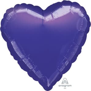 Anagram Heart Metallic Purple 45cm
