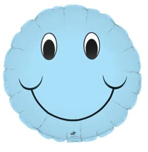 Smiley Face Pastel Blue Foil 23cm