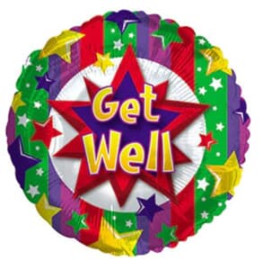 Get Well Colourful Burst Foil 23cm