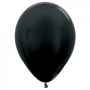 Sempertex Metallic Black Latex Balloon 30cm