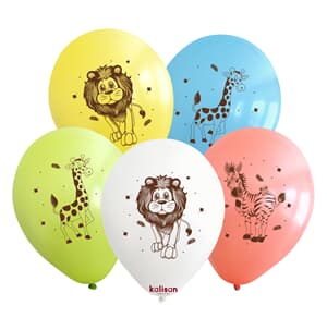Kalisan Safari Themed Printed Latex Balloons 30cm (12iin)