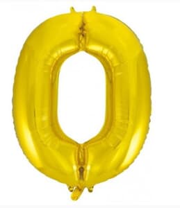 Number 0 Gold 86cm (34 inch) Decrotex Foil Balloon