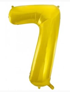 Number 7 Gold 86cm (34 inch) Decrotex Foil Balloon