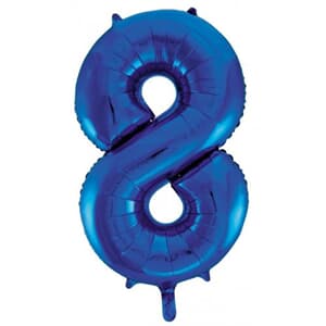 Number 8 Blue 86cm (34 inch) Decrotex Foil Balloon