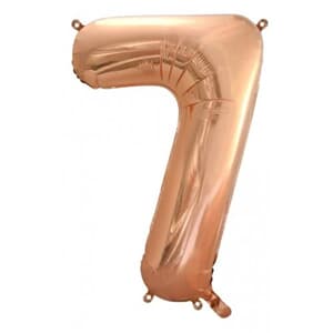 Number 7 Rose Gold 86cm (34 inch) Decrotex Foil Balloon