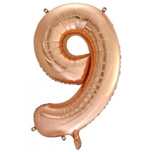 Number 9 Rose Gold 86cm (34 inch) Decrotex Foil Balloon