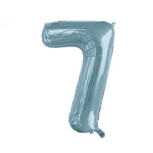 Number 7 Light Blue 86cm (34 inch) Decrotex Foil Balloon