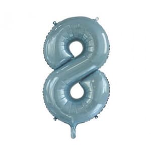 Number 8 Light Blue 86cm (34 inch) Decrotex Foil Balloon