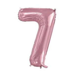 Number 7 Light Pink 86cm (34 inch) Decrotex Foil Balloon