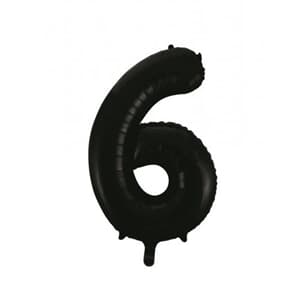 Number 6 Black 86cm (34 inch) Decrotex Foil Balloon