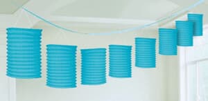 BLUE/ Lantern Garland Paper Pink Hanging Room Decoration Display Design Party Supplies