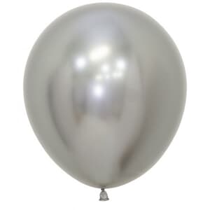 Sempertex Reflex Silver Latex Balloons 45cm