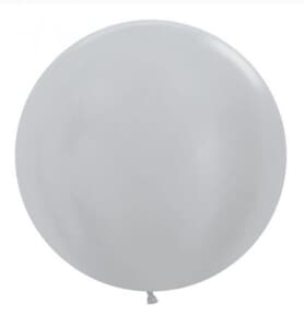 Sempertex Satin Silver Latex Balloon 60cm