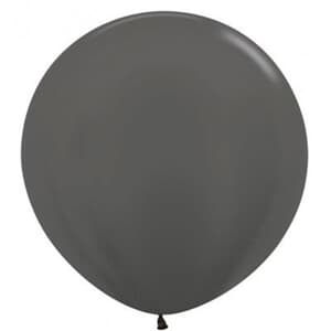 Metallic Graphite Round Sempertex Latex Balloon 90cm