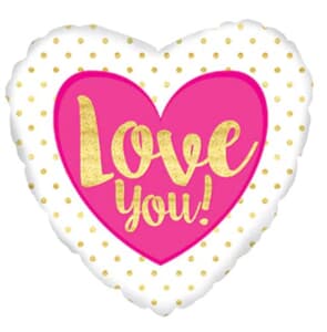 Love You! Heart Foil 23cm
