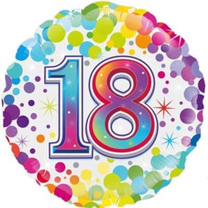 Oaktree 18th Colourful Confetti Birthday 45cm Foil