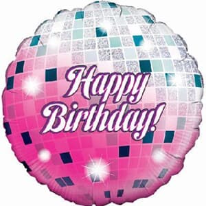 Oaktree Gltter Ball Birthday Holographic 45cm Foil